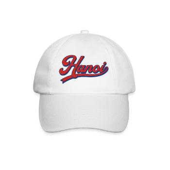 Hanoi Retro Schriftzug Design - Baseballkappe - Weiß/Weiß - Vorne