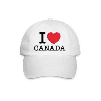 Ich liebe Kanada | Kanada | I Heart Kanada - Baseballkappe - Weiß/Weiß - Vorne