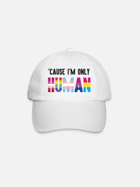 Pride Month LGBT - Weil ich auch nur ein Mensch bin - Baseballkappe - Weiß/Weiß