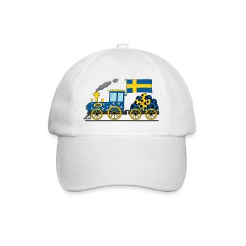 Schweden Flagge Fußball Eisenbahn - Baseballkappe - Weiß/Weiß - Vorne