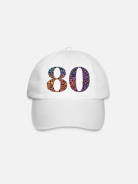 Leopard zum 80. Geburtstag - Baseballkappe - Weiß/Weiß