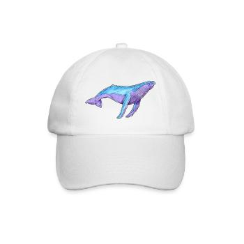 Buckelwal Aquarell - Baseballkappe - Weiß/Weiß - Vorne
