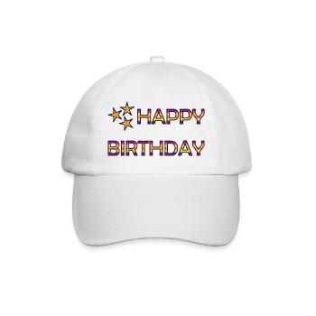JAHRESTAG. ALLES GUTE ZUM GEBURTSTAG - Baseballkappe - Weiß/Weiß - Vorne