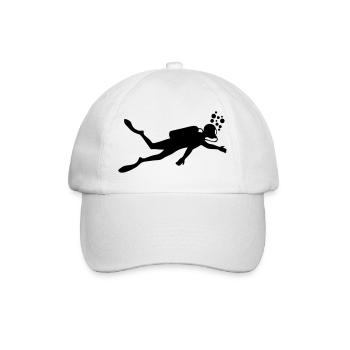 Taucher unter Wasser - Baseballkappe - Weiß/Weiß - Vorne