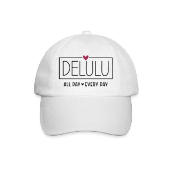 Delulu all day every day - Baseballkappe - Weiß/Weiß - Vorne