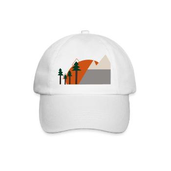 Silhouette Tannen & Berge - Baseballkappe - Weiß/Weiß - Vorne