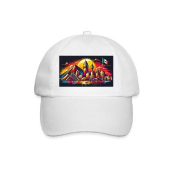 Monterrey Mexiko Kunst Design - Baseballkappe - Weiß/Weiß - Vorne