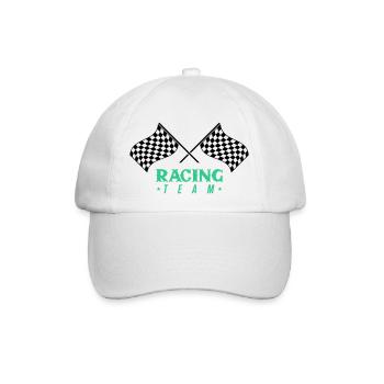 racing flag team - Baseballkappe - Weiß/Weiß - Vorne