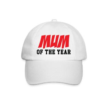 Mama des Jahres - Muttertag - Baseballkappe - Weiß/Weiß - Vorne