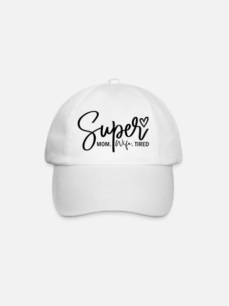 Super-Mama - Baseballkappe - Weiß/Weiß
