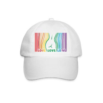 LOVE LOVE LOVE - Baseballkappe - Weiß/Weiß - Vorne