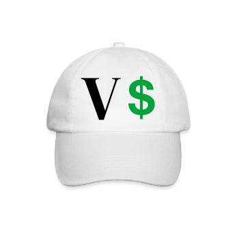 Buchstabe v Dollar - Baseballkappe - Weiß/Weiß - Vorne