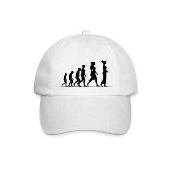 Feministische Evolution - Baseballkappe - Weiß/Weiß - Vorne