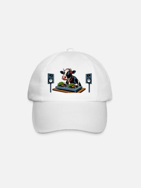 DJ Cowspin - Baseballkappe - Weiß/Weiß