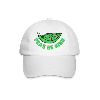 Erbsen seien Sie freundlich - Baseballkappe - Weiß/Weiß - Vorne