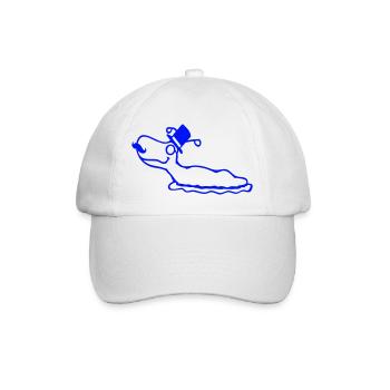 Mr Schnecke Sir Zylinder Monokel reich wohlhabend - Baseballkappe - Weiß/Weiß - Vorne
