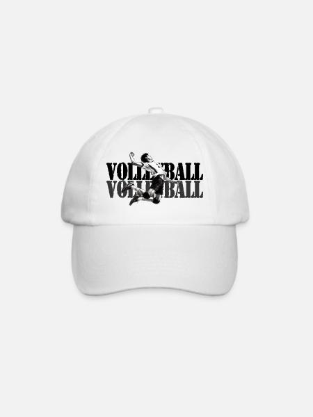 Dynamischer Volleyballspieler in Aktion - Baseballkappe - Weiß/Weiß