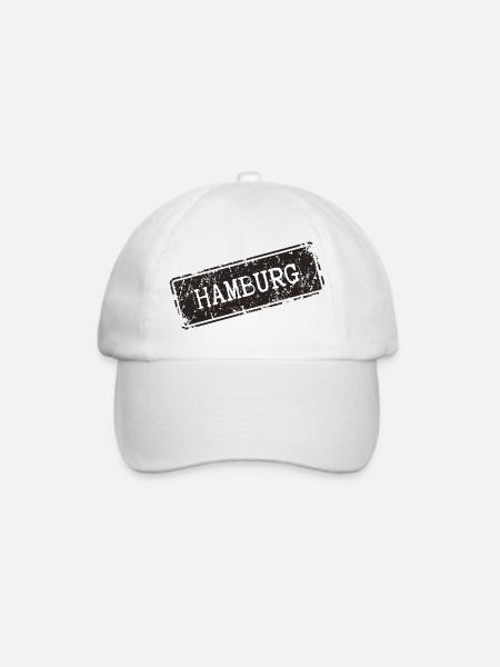 Hamburg Stadtmotiv Design - Baseballkappe - Weiß/Weiß