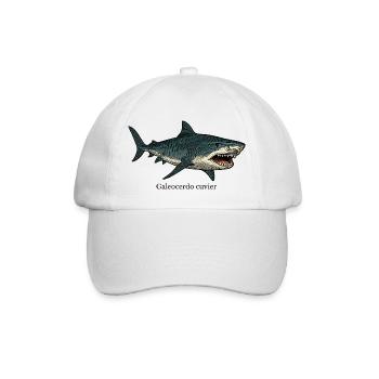 Galeocerdo cuvier Tigerhai Design - Baseballkappe - Weiß/Weiß - Vorne