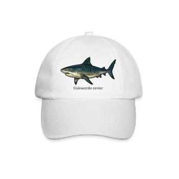 Galeocerdo cuvier Tigerhai Design - Baseballkappe - Weiß/Weiß - Vorne