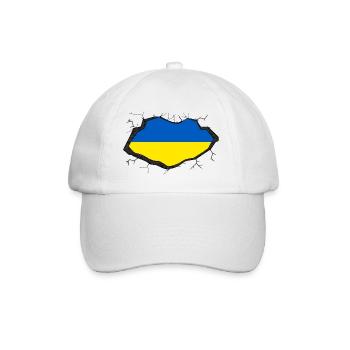 Ukrainische Flagge  - Baseballkappe - Weiß/Weiß - Vorne