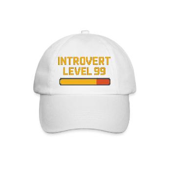 Introvert Level 99 - Baseballkappe - Weiß/Weiß - Vorne