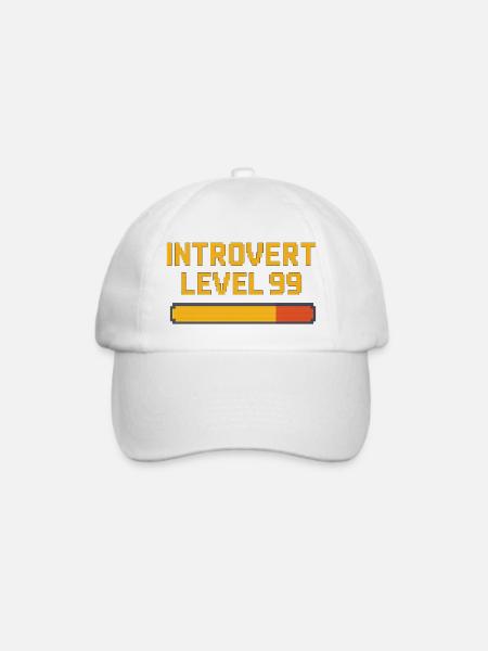 Introvert Level 99 - Baseballkappe - Weiß/Weiß