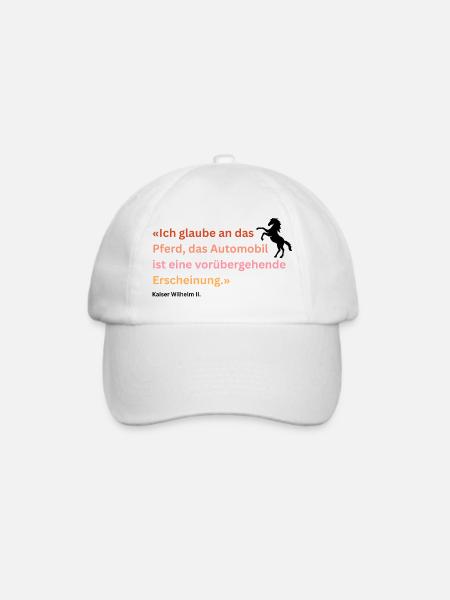 "Ich glaube an das Pferd" - Baseballkappe - Weiß/Weiß