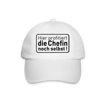 die Chefin noch selbst - Baseballkappe - Weiß/Weiß - Vorne