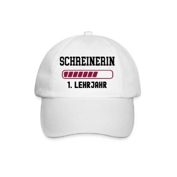 Ausbildung Schreinerin 1. Lehrjahr Schreiner Lehre - Baseballkappe - Weiß/Weiß - Vorne