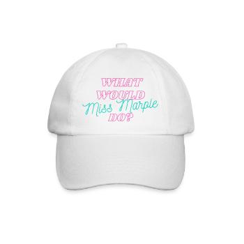 Was würde Miss Marple machen Neon - Baseballkappe - Weiß/Weiß - Vorne