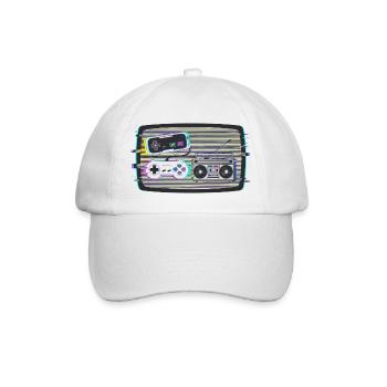 Glitchy Nostalgie - Baseballkappe - Weiß/Weiß - Vorne