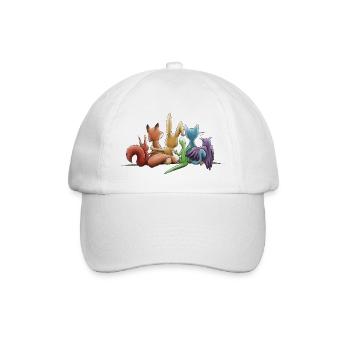Regenbogen Tiere für Toleranz und Vielfalt - Baseballkappe - Weiß/Weiß - Vorne