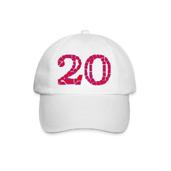 20. 20. JAHRESTAG. 20-JÄHRIGES JUBILÄUM. 20 JAHRE. - Baseballkappe - Weiß/Weiß - Vorne