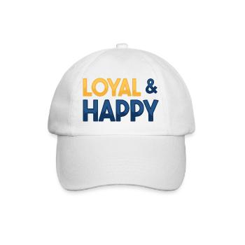 Loyal & glücklich - Baseballkappe - Weiß/Weiß - Vorne