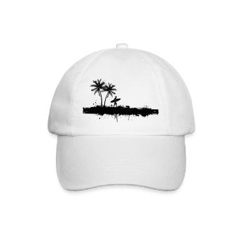 Palmenstrand Silhouette Surfer - Baseballkappe - Weiß/Weiß - Vorne