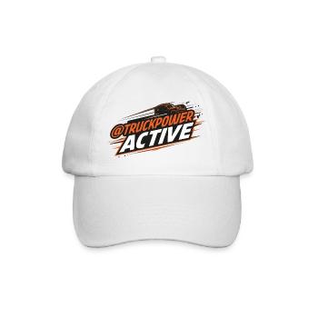 TruckPower Logo für aktives Fahren - Baseballkappe - Weiß/Weiß - Vorne