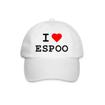 I love Espoo - Ich liebe Espoo - Baseballkappe - Weiß/Weiß - Vorne