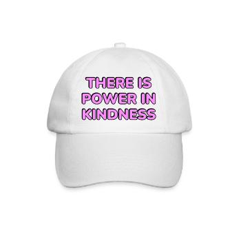 Power in Kindness Neon-Typografie - Baseballkappe - Weiß/Weiß - Vorne