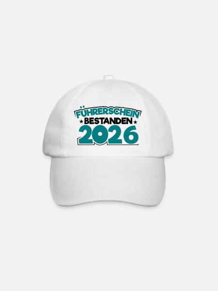 Führerschein 2026 Fahrprüfung Führerscheinprüfung - Baseballkappe - Weiß/Weiß