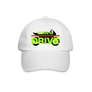 BORN TO DRIVE! MOTORRAD FAHRER - Baseballkappe - Weiß/Weiß - Vorne