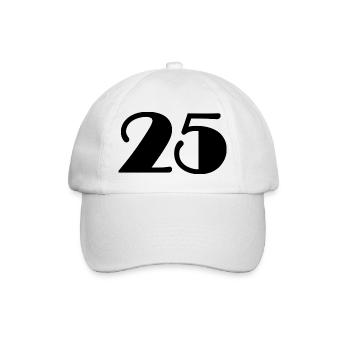 25. 25 JAHRE. 25. JUBILÄUM. 25 JAHRESJUBILÄUM. - Baseballkappe - Weiß/Weiß - Vorne