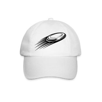 Wurfscheibe Bewegung Schwarz Symbol - Baseballkappe - Weiß/Weiß - Vorne