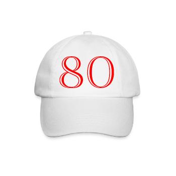 80. 80 JAHRE. 80. JUBILÄUM. 80-JAHRES-JUBILÄUM. - Baseballkappe - Weiß/Weiß - Vorne