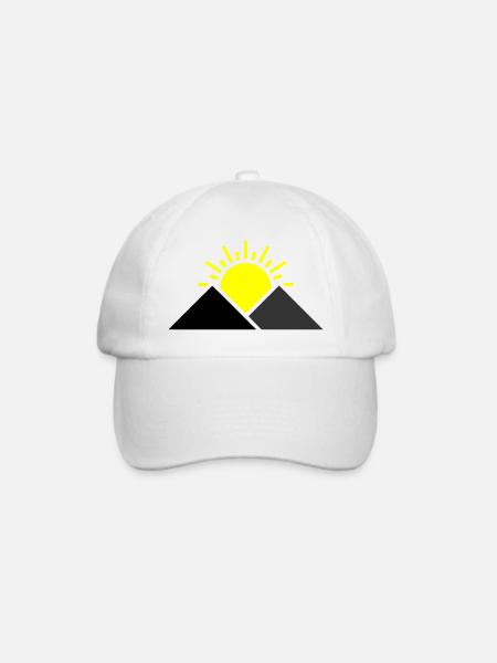 Sonne Berge Landschaft - Baseballkappe - Weiß/Weiß