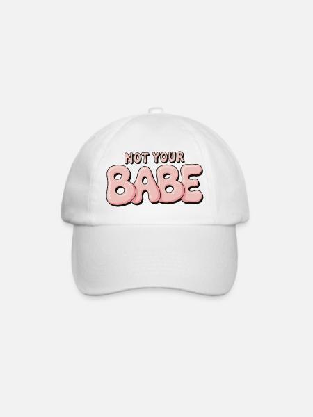 Not Your Babe - Statement Bubble Schrift - Baseballkappe - Weiß/Weiß