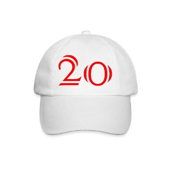 20. 20. JAHRESTAG. 20-JÄHRIGES JUBILÄUM. 20 JAHRE. - Baseballkappe - Weiß/Weiß - Vorne