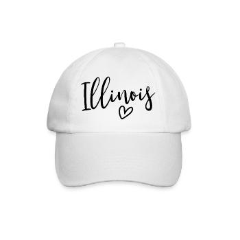 Illinois Heart Women's Love Illinois - Baseballkappe - Weiß/Weiß - Vorne