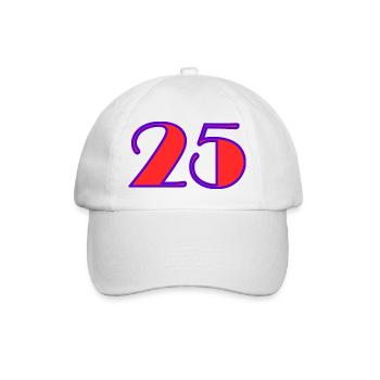 25. 25 JAHRE. 25. JUBILÄUM. 25 JAHRESJUBILÄUM. - Baseballkappe - Weiß/Weiß - Vorne