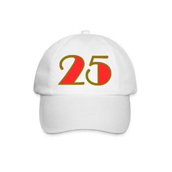 25. 25 JAHRE. 25. JUBILÄUM. 25 JAHRESJUBILÄUM. - Baseballkappe - Weiß/Weiß - Vorne